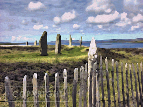 Standing Stones and fence, Skara Brae